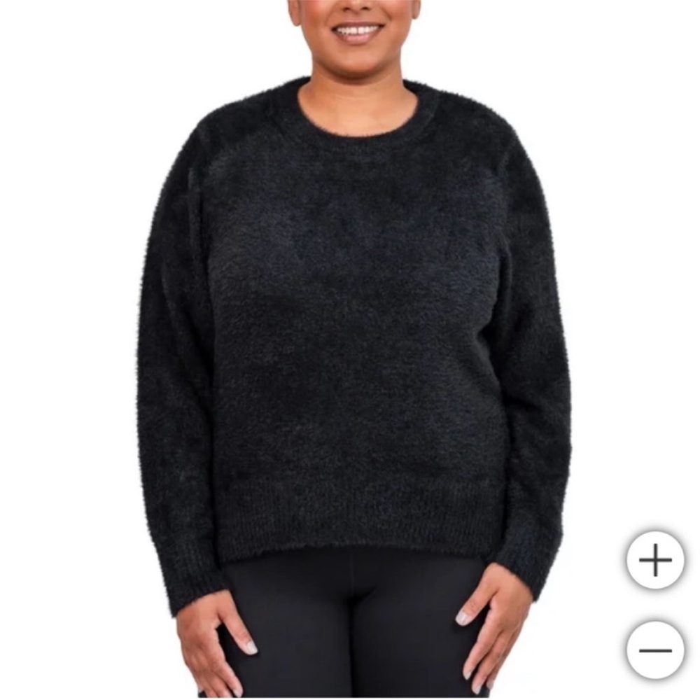 Bleu Gray Eyelash Crewneck Sweater Black XXL